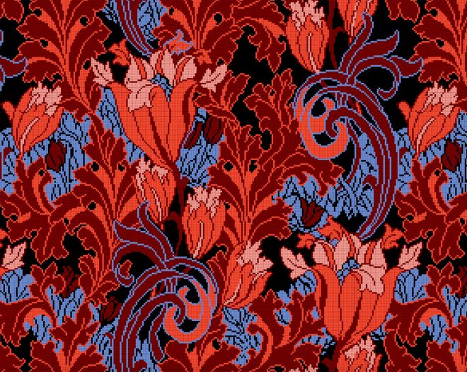 Professor Price's new documentary film explores the abundant images of flora and foliage found in the Scottish Stoddard Templeton carpet design archive.