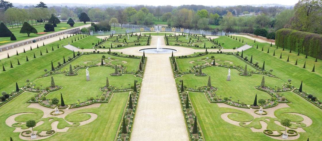 View of Hampton Court Palace gardens