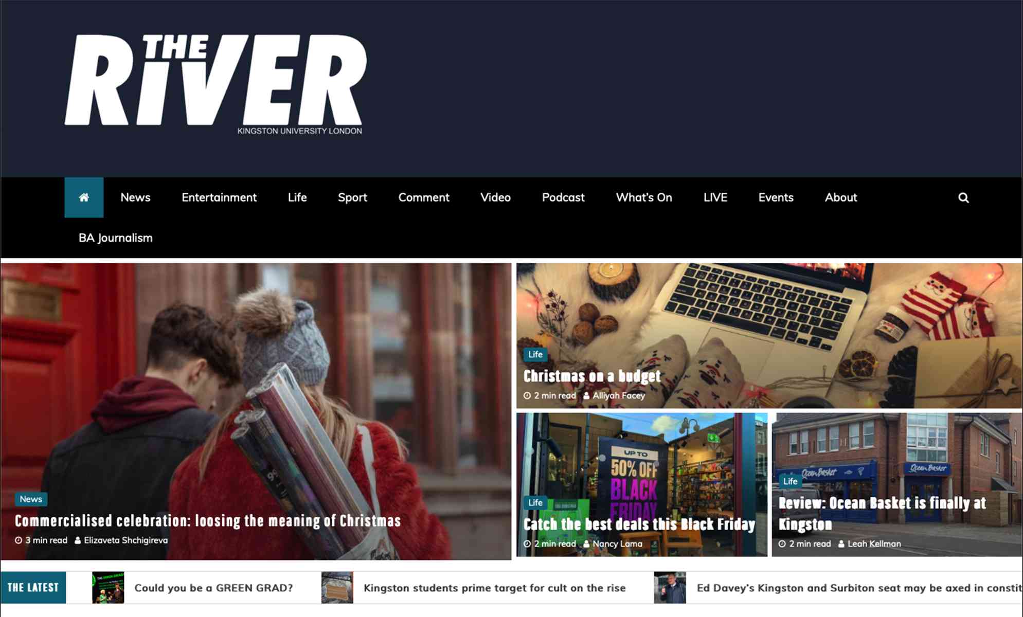 The River student newspaper website