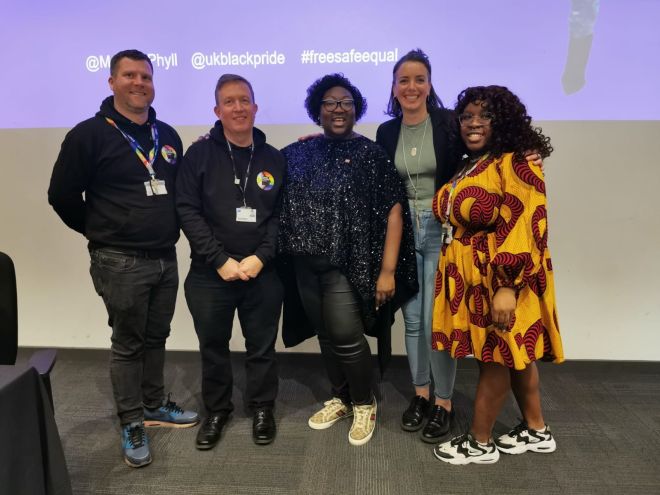 Lady Phyll with Kingston University LGBTQ+ Co-Chairs